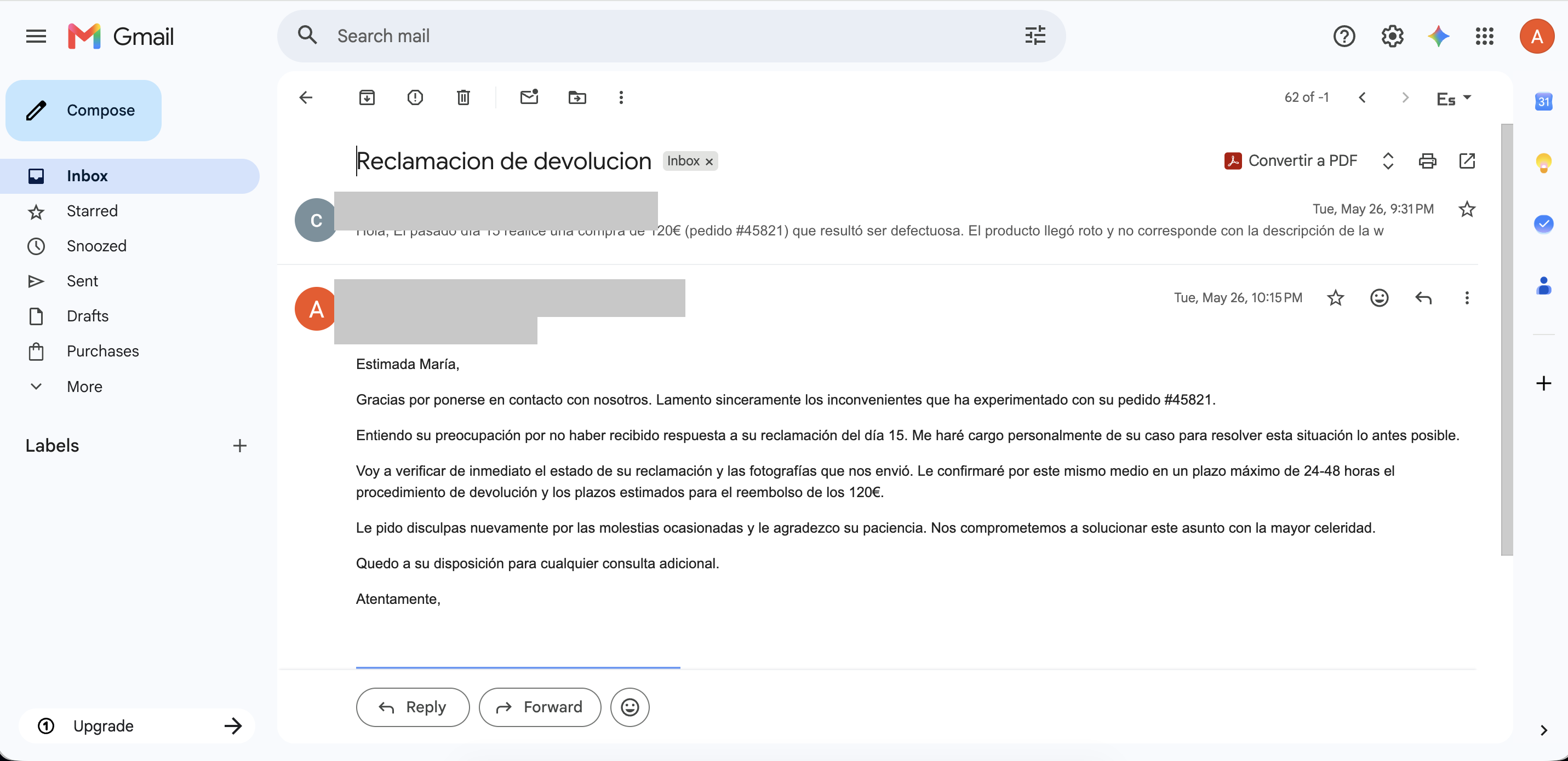 Agente Gmail — captura 2