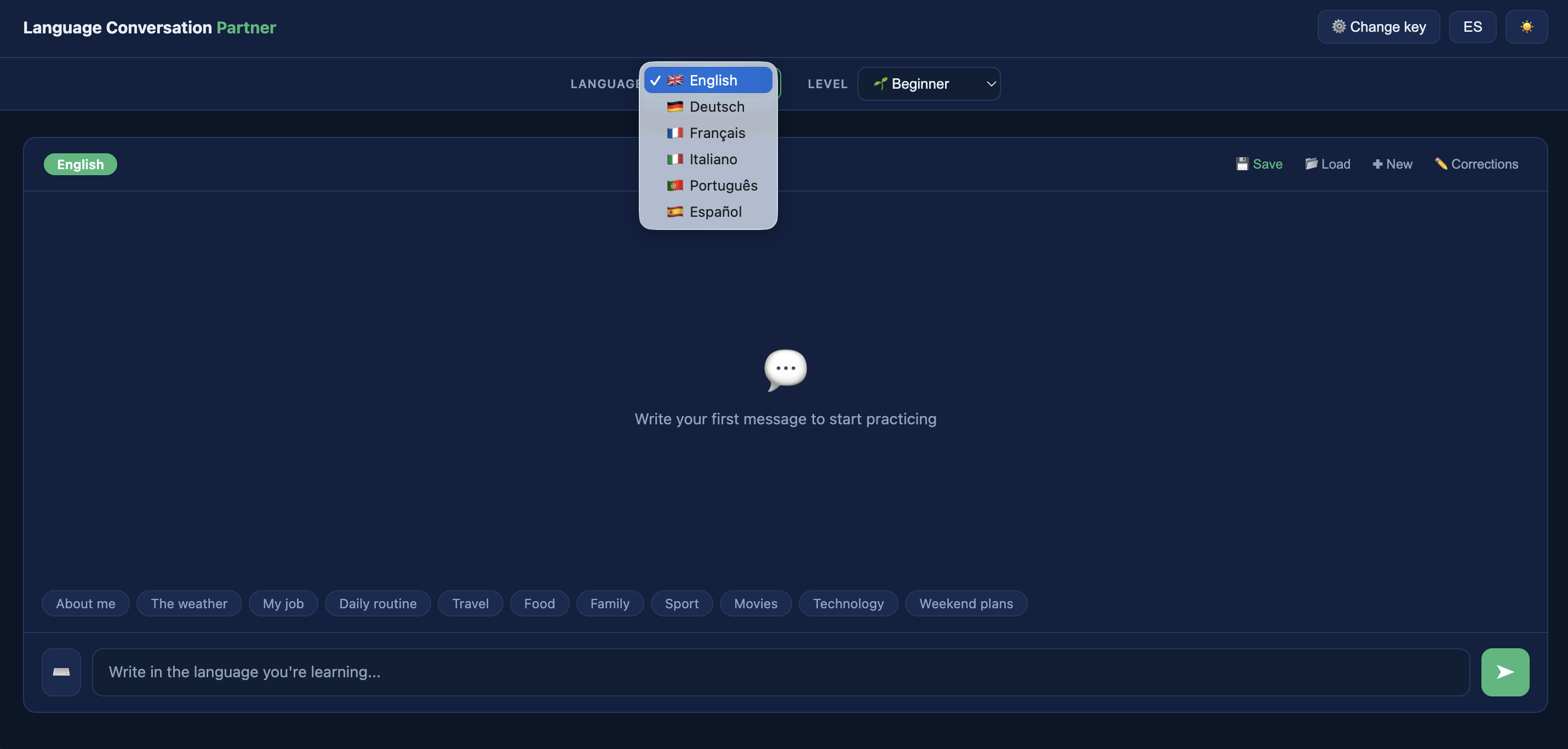 Language Conversation Partner — captura 3