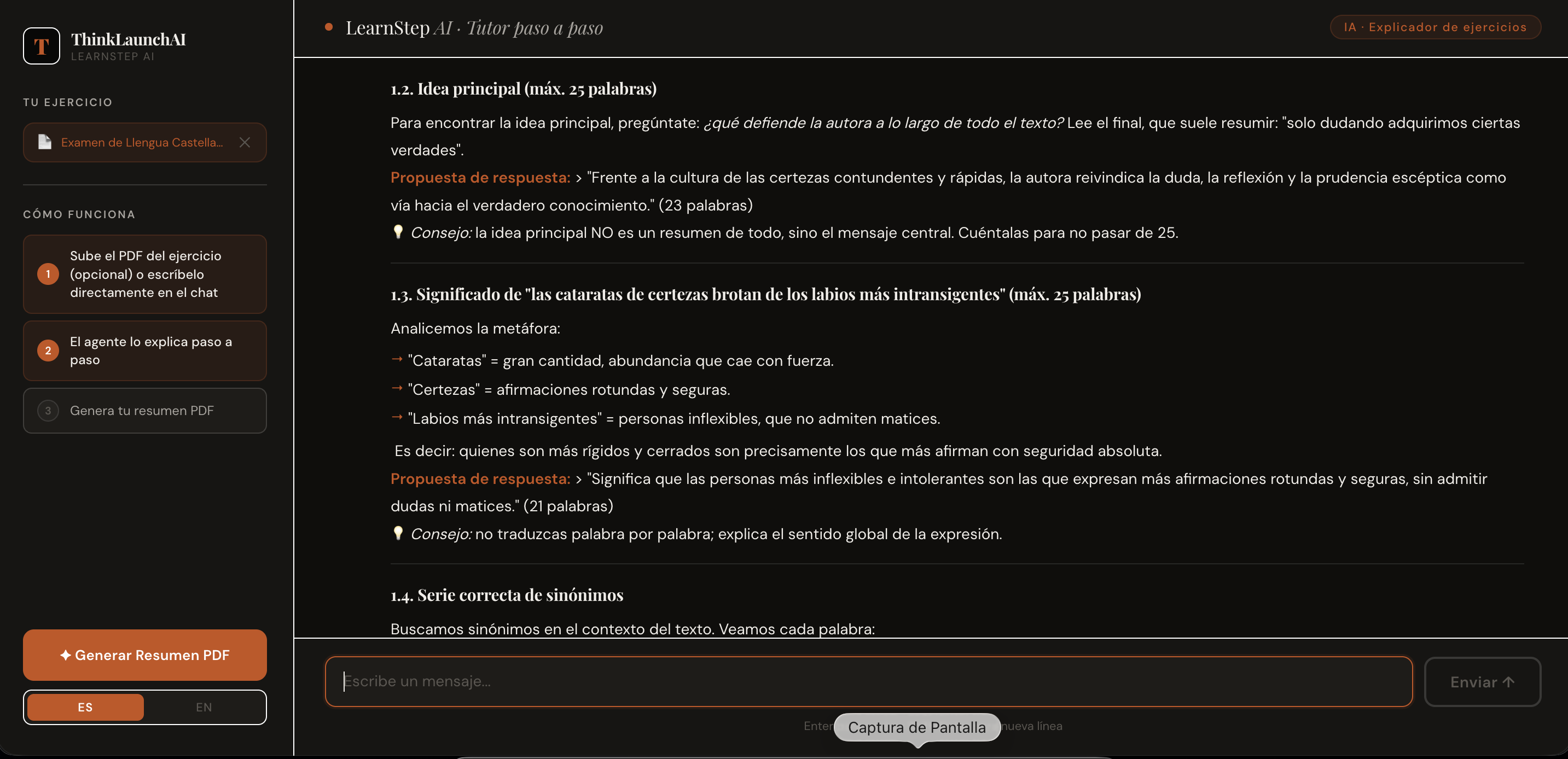 LearnStep AI PRO — captura 2