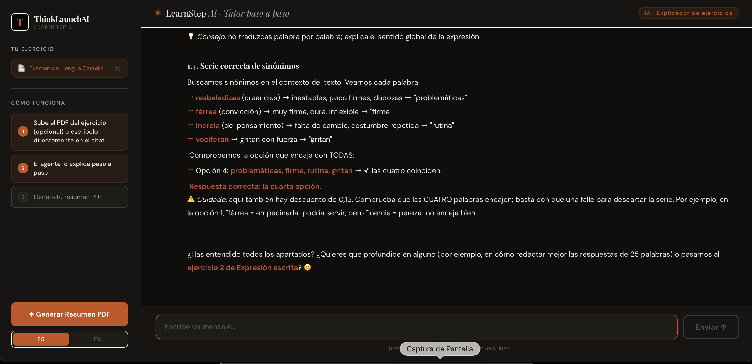 LearnStep AI PRO — captura 3