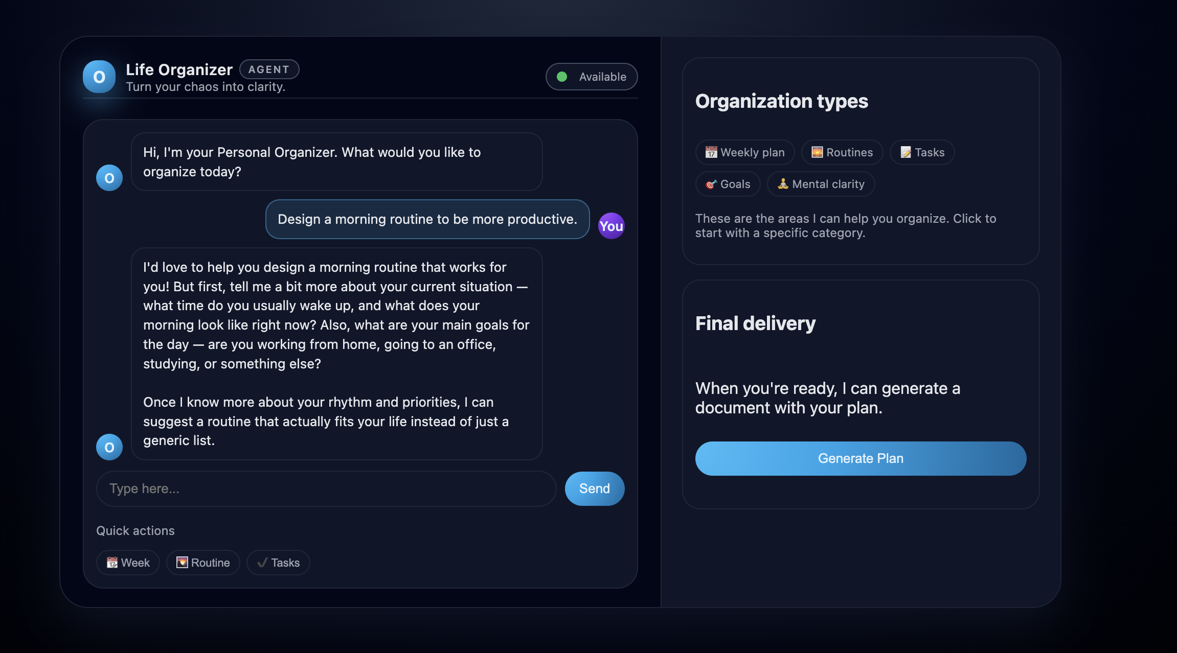 Personal Life Organizer — captura 1