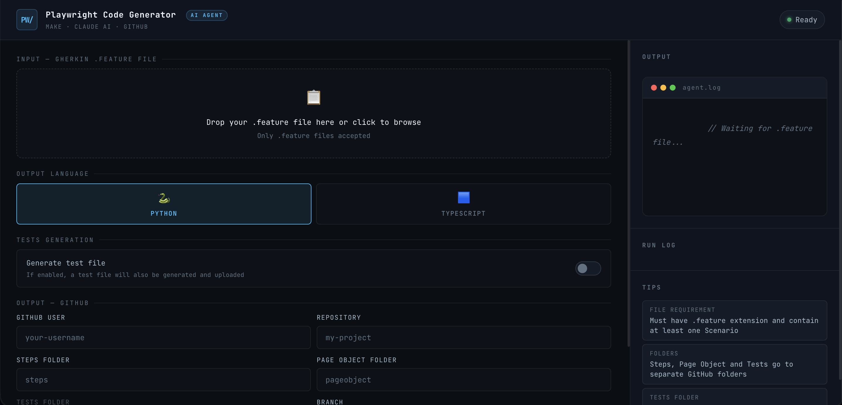 Playwright Code Generator — screenshot 1