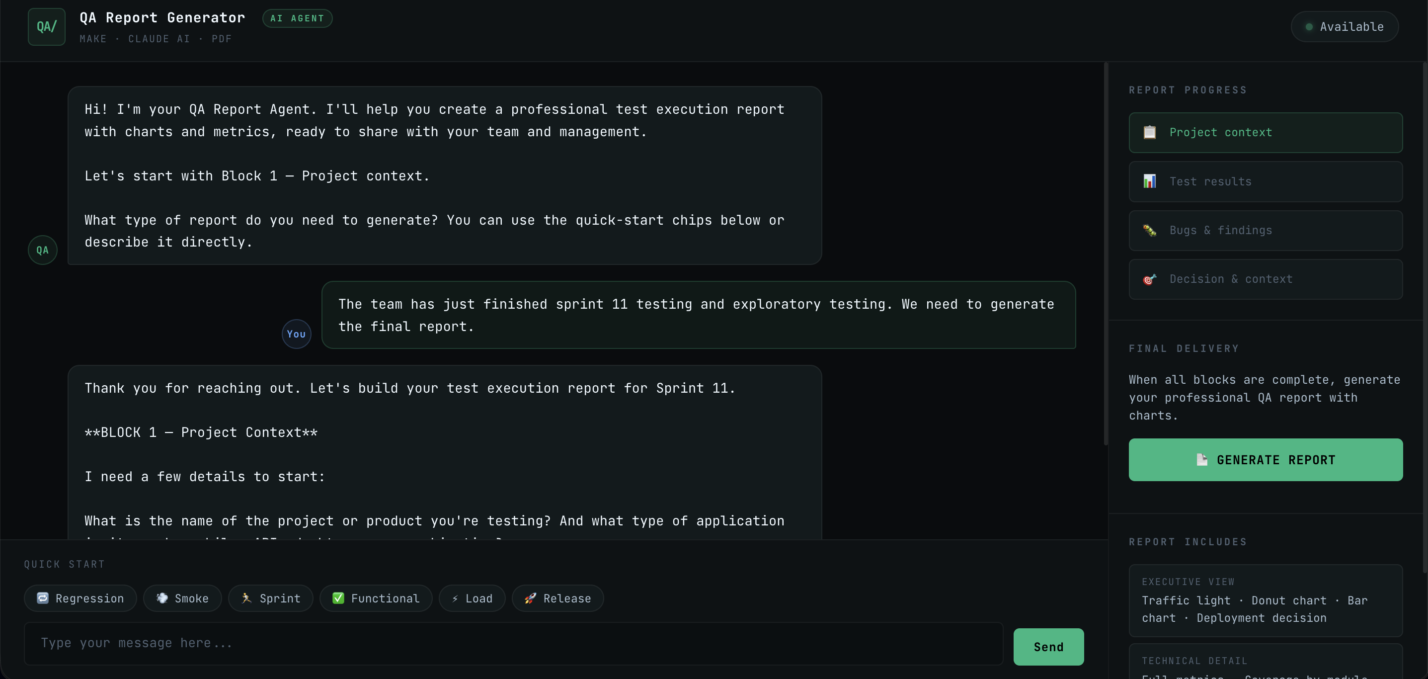 QA Report Generator — screenshot 1