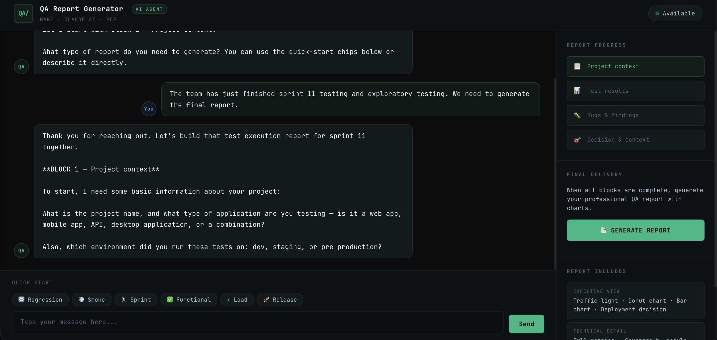 QA Report Generator — screenshot 2