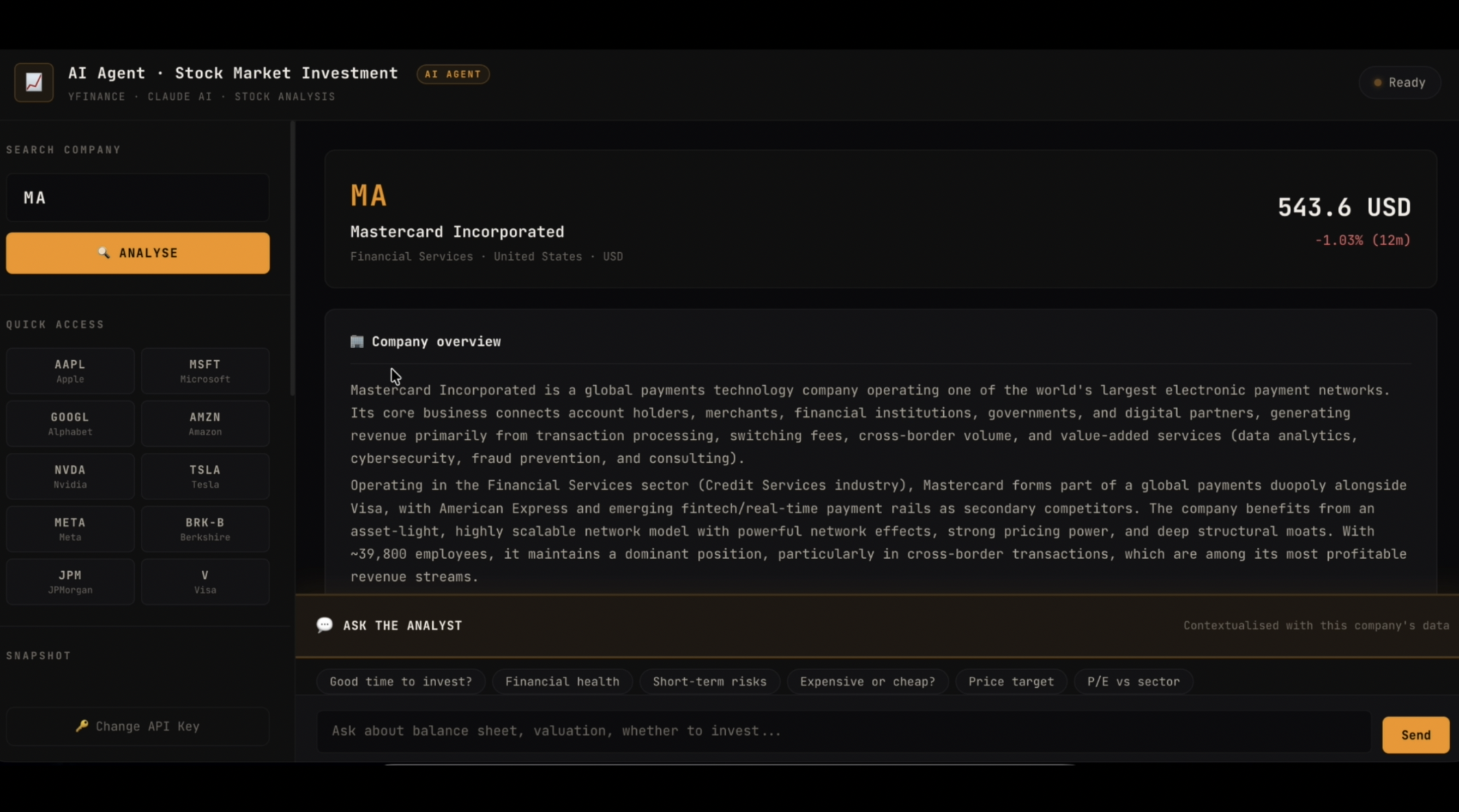 Stock Market Analyzer — screenshot 1