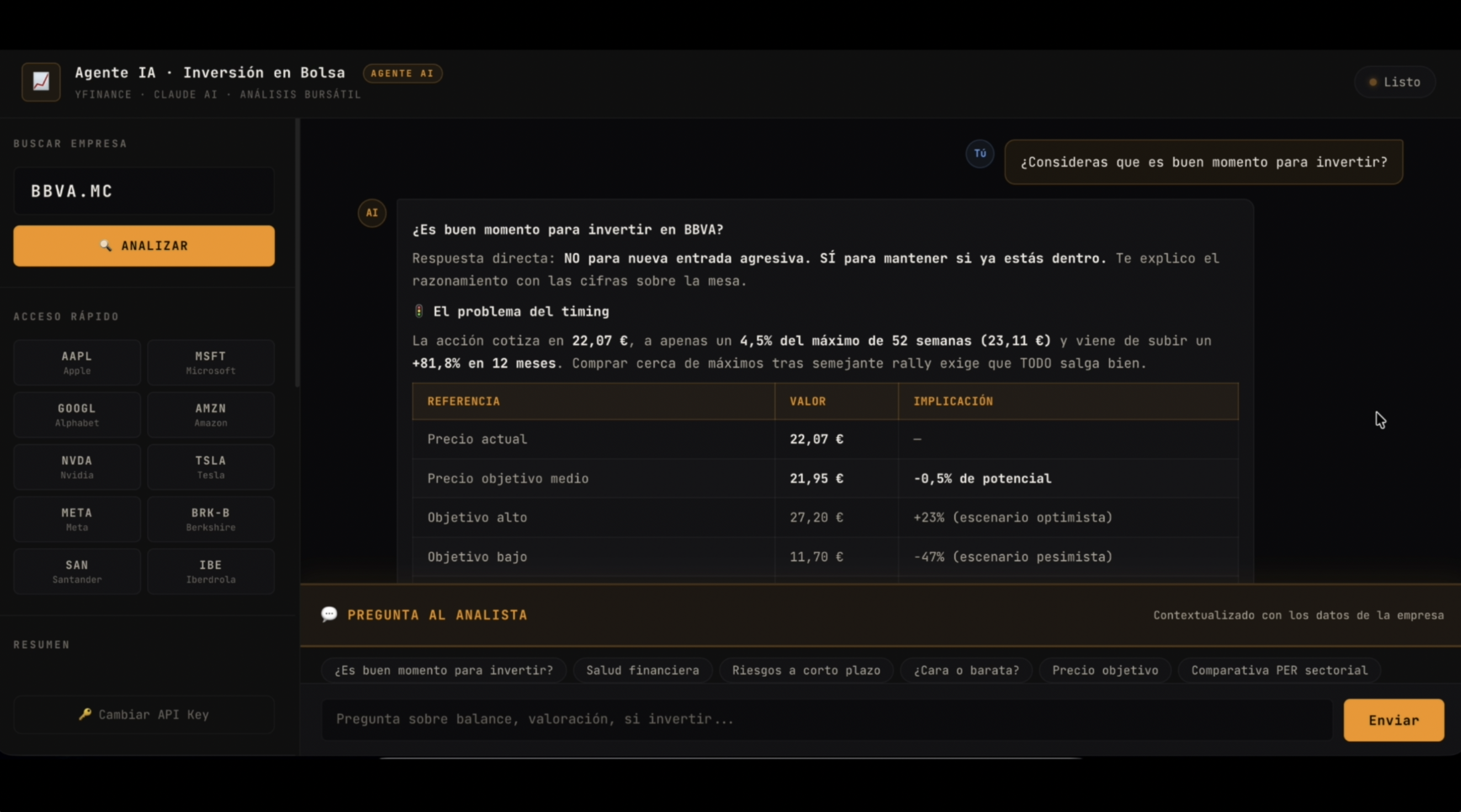 Stock Market Analyzer — captura 2