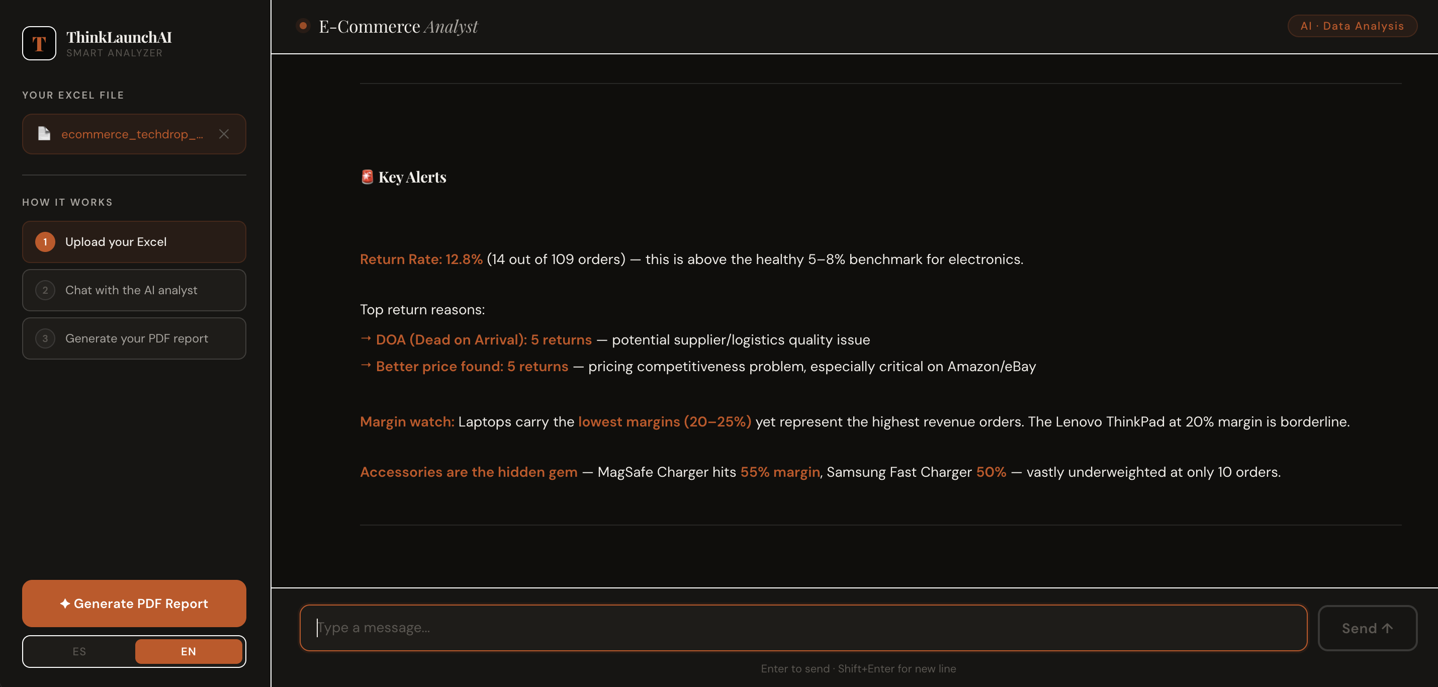 Smart Analyzer E-commerce — captura 2