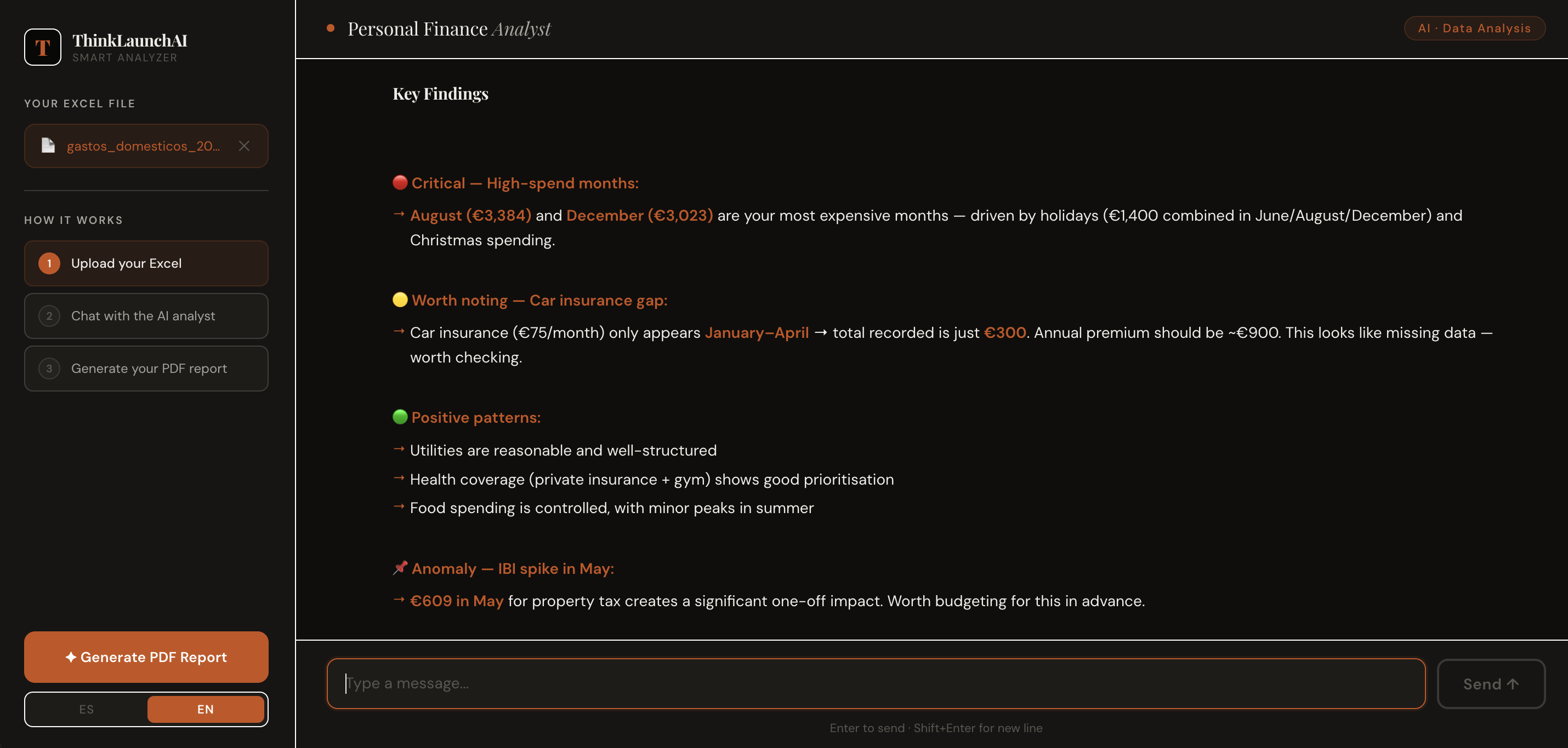 Smart Analyzer Finanzas Personales — captura 2