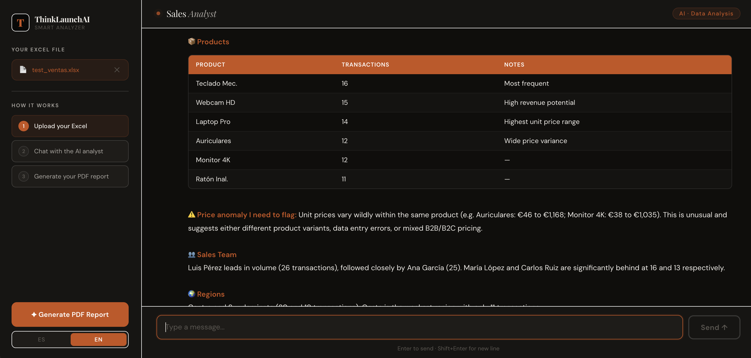 Smart Analyzer Ventas — captura 1